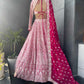 Embroidered Party Wear Lehenga with Contrast Dupatta