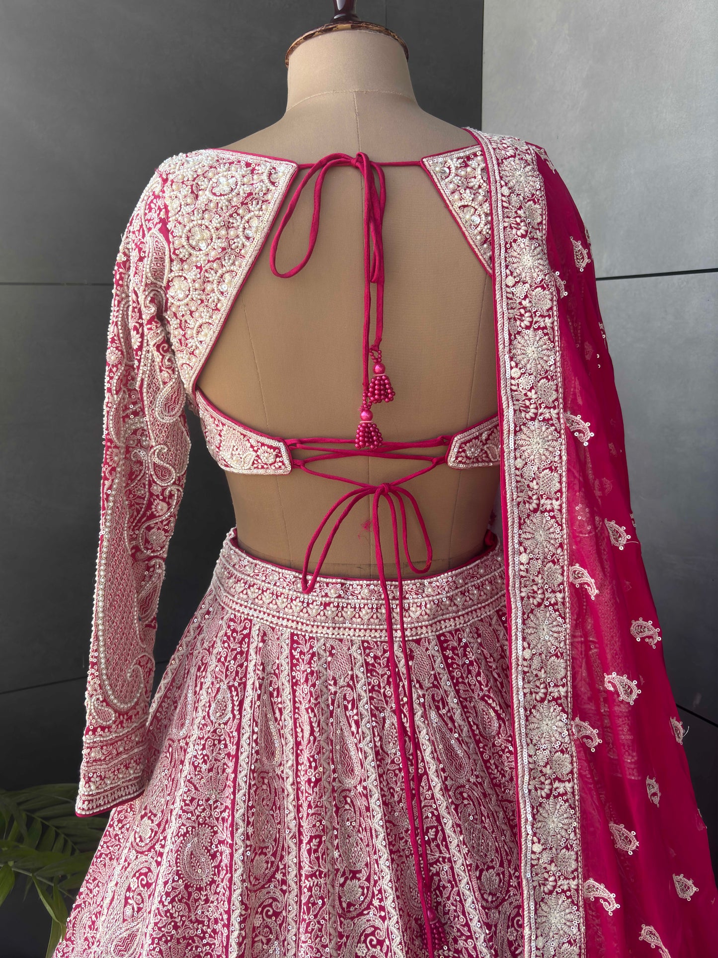 Embroidered Party Wear Lehenga with Contrast Dupatta