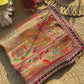 Designer Saree with Multicolor Floral & Peacock Motifs and Embroidered Blouse