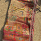 Designer Saree with Multicolor Floral & Peacock Motifs and Embroidered Blouse
