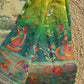 Designer Saree with Multicolor Floral Motifs & Heavy Embroidered Blouse