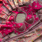 Designer Saree with Multicolor Floral & Peacock Motifs and Embroidered Blouse