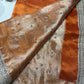Orange Designer Saree with Elephant Embroidery & Rich Zari Border