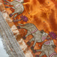 Orange Designer Saree with Elephant Embroidery & Rich Zari Border