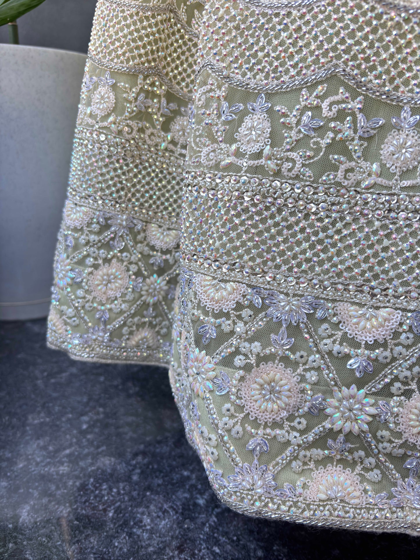 The Perfect Green Colour Lehanga with Sequnis Work