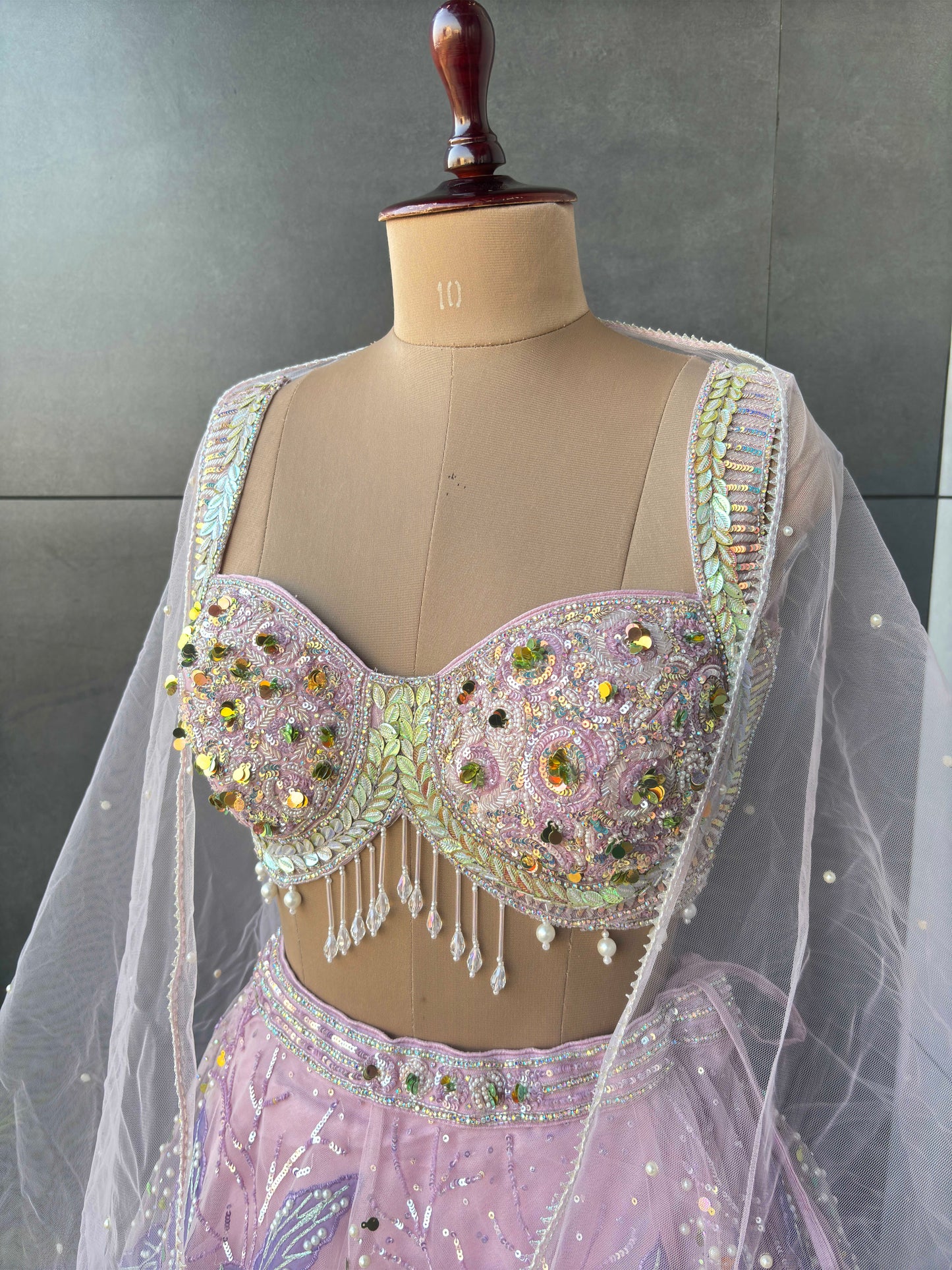 the Pink Colour Lehanga with Sequnis, Pearl and Matallic Work