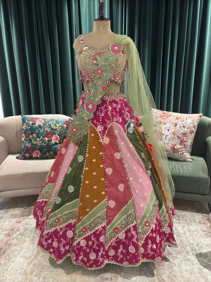 Multi-Colour Silk Carnival Lehenga