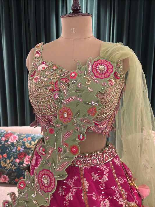 Multi-Colour Silk Carnival Lehenga