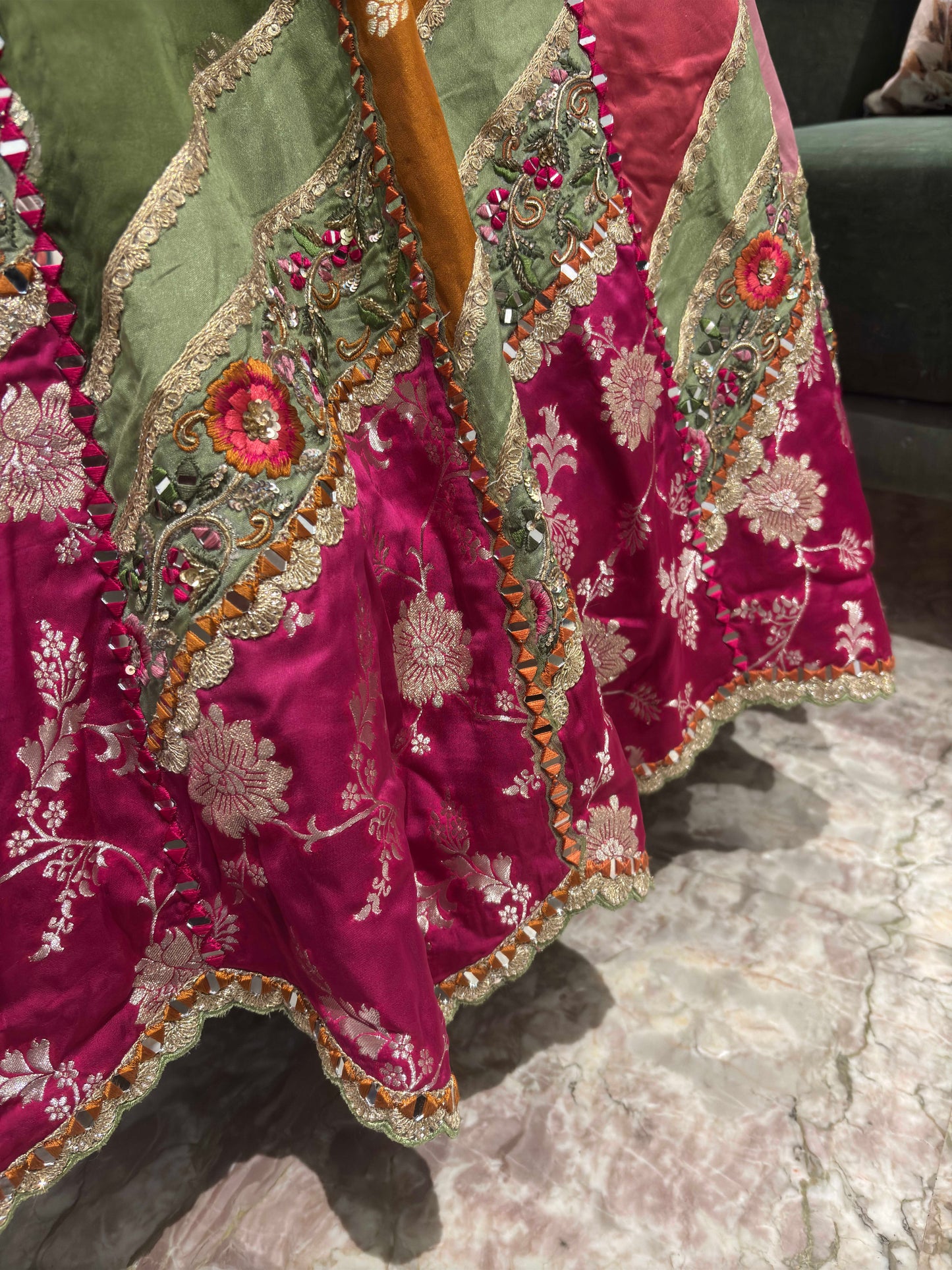 Multi-Colour Silk Carnival Lehenga