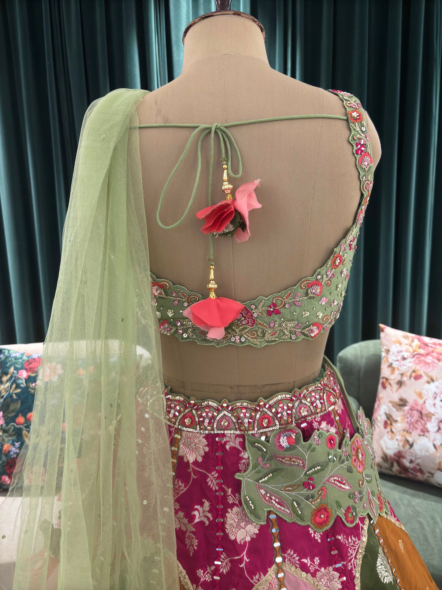 Multi-Colour Silk Carnival Lehenga