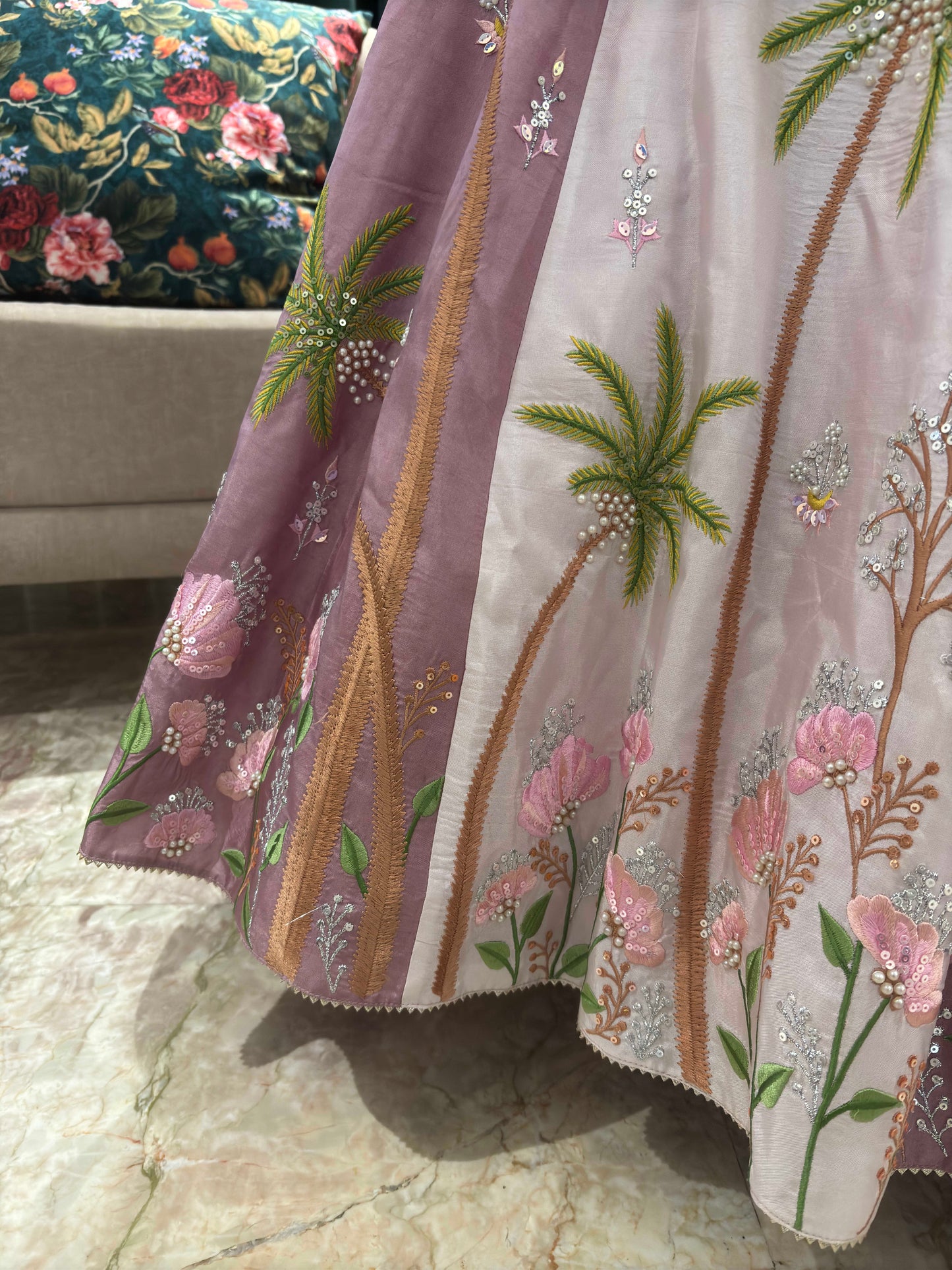 Blush Pink Embroidered Designer Lehenga Set