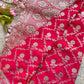 Designer Saree with Silver Zari Floral Jaal Work & Embroidered Border