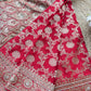 Designer Saree with Heavy Silver Zari Floral Work & Embellished Border