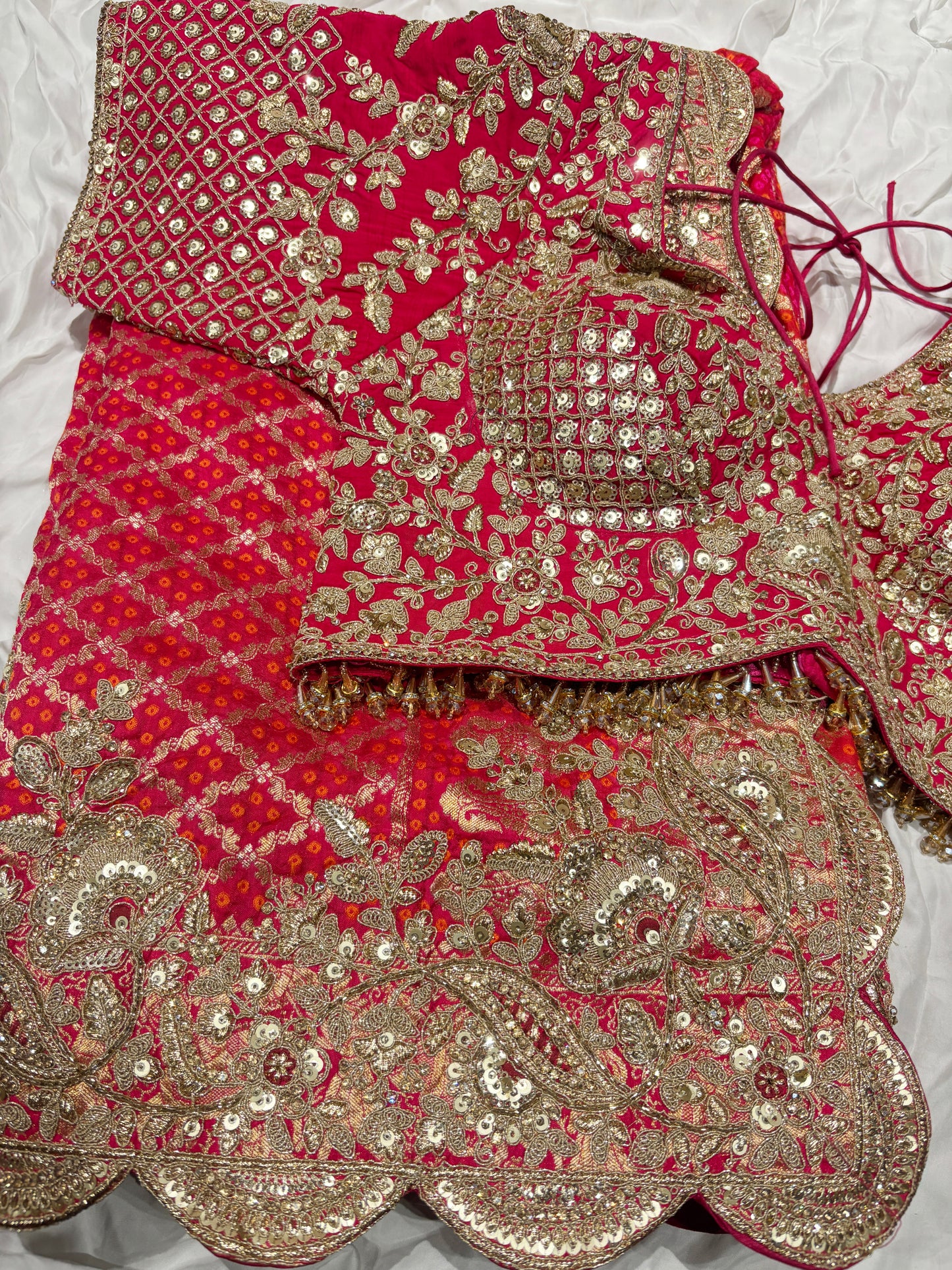 Luxury Red Bridal Saree with Heavy Zari Embroidery & Designer Blouse