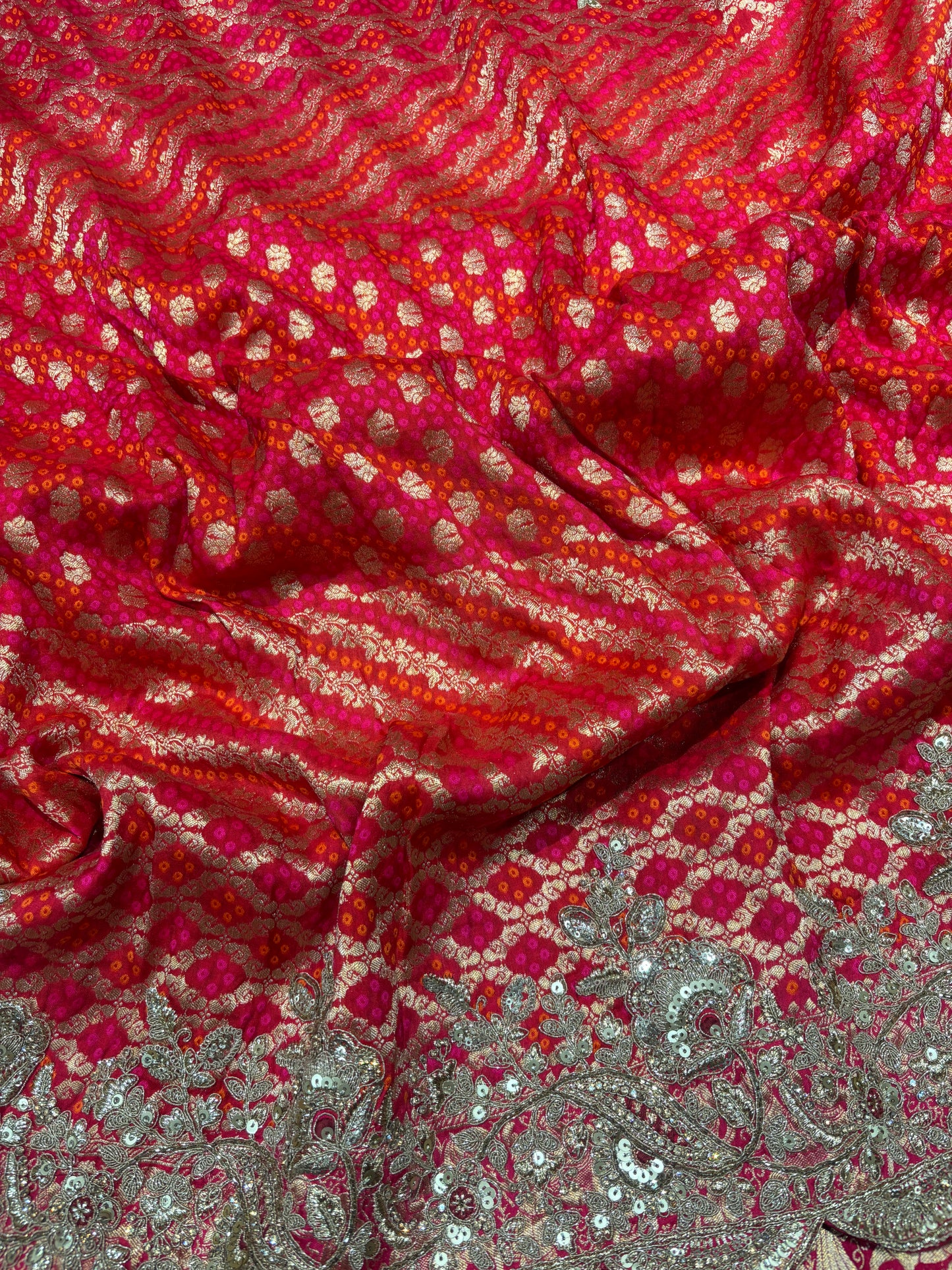 Luxury Red Bridal Saree with Heavy Zari Embroidery & Designer Blouse