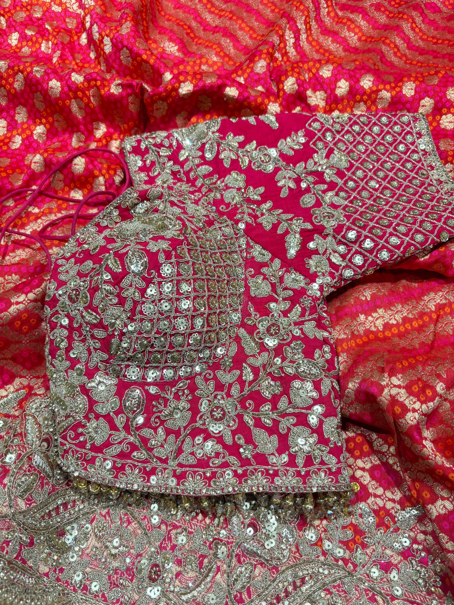 Luxury Red Bridal Saree with Heavy Zari Embroidery & Designer Blouse