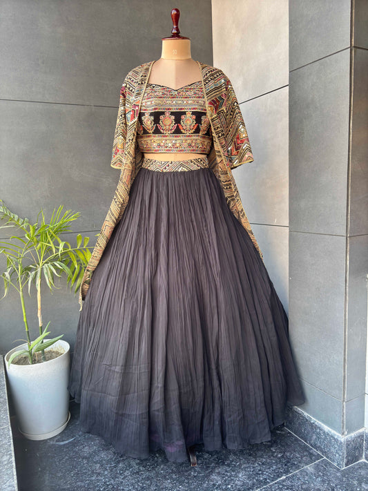 Jacket Sabhya Style Georgette Lehenga