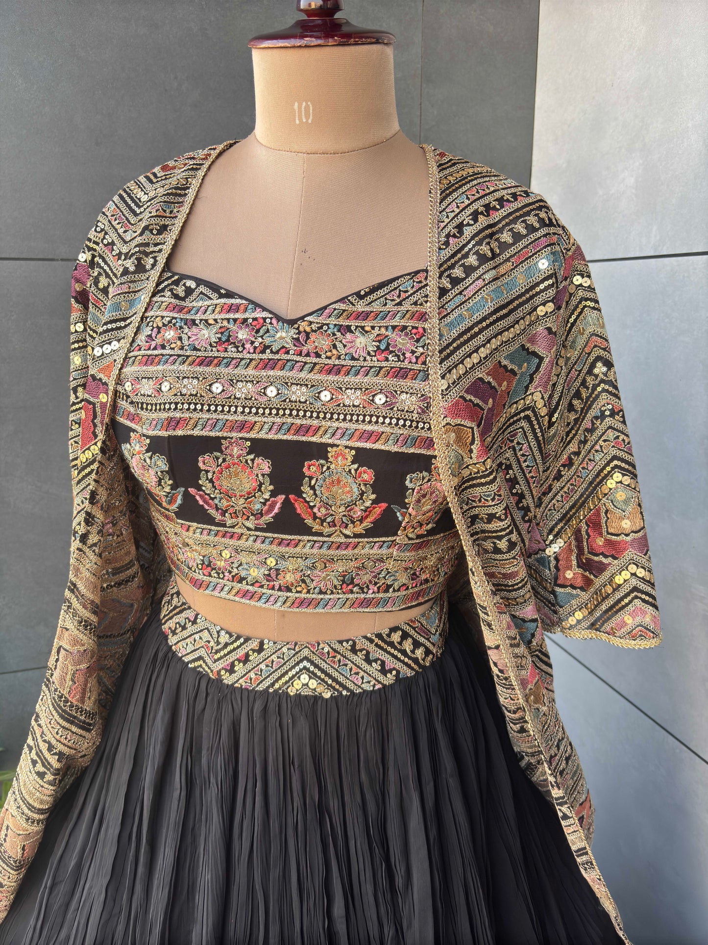 Jacket Sabhya Style Georgette Lehenga