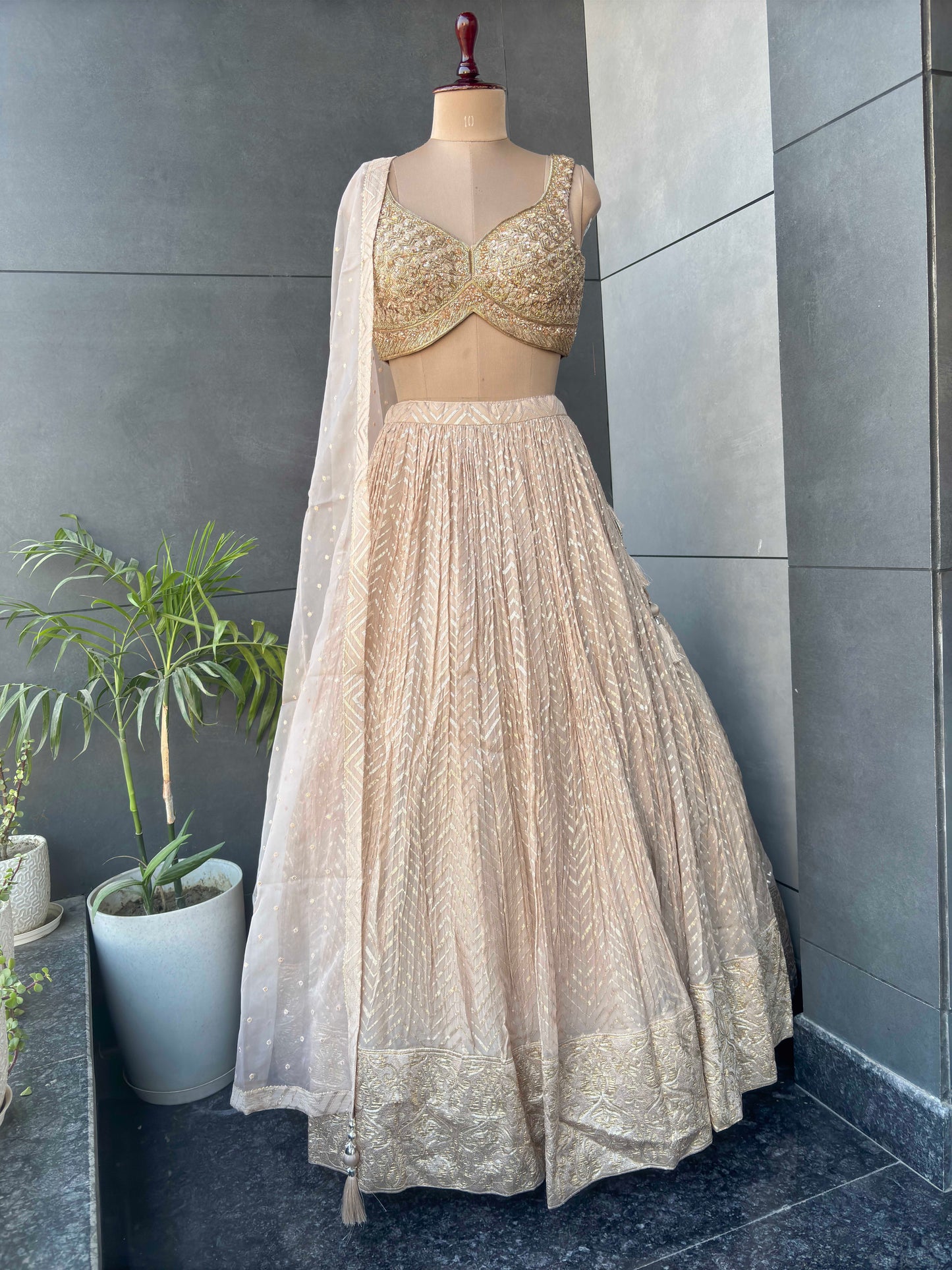 Pure Georgette Sequins and Handwork Lehenga