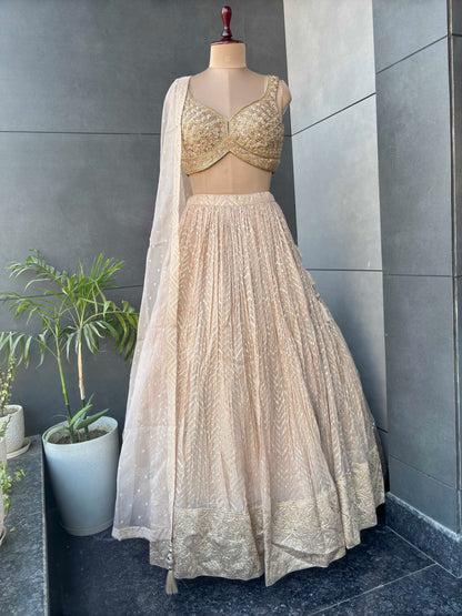 Pure Georgette Sequins and Handwork Lehenga