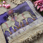 Purple Saree with Pure Banarasi Tissue Nandi Motif & Rich Zari Border