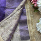 Purple Saree with Pure Banarasi Tissue Nandi Motif & Rich Zari Border