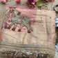 Blush Pink Saree with Pure Banarasi Tissue Nandi Motif & Zari Border