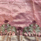 Blush Pink Saree with Pure Banarasi Tissue Nandi Motif & Zari Border