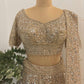 Grand Bridal Golden Lehenga with Sequins, Pearl & Miror Work
