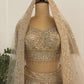 Grand Bridal Golden Lehenga with Sequins, Pearl & Miror Work