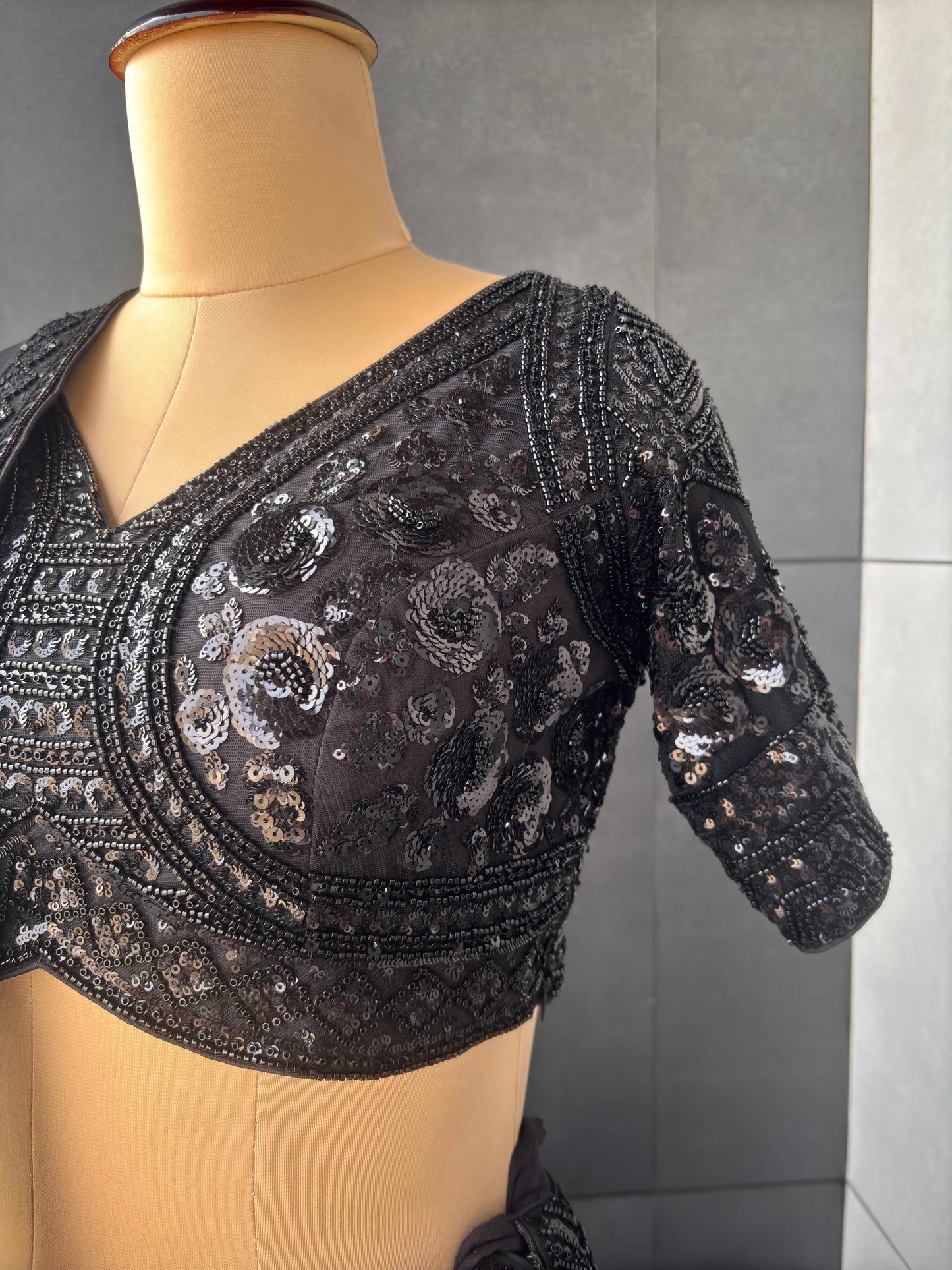 Black Fabulous Handwork Lehenga