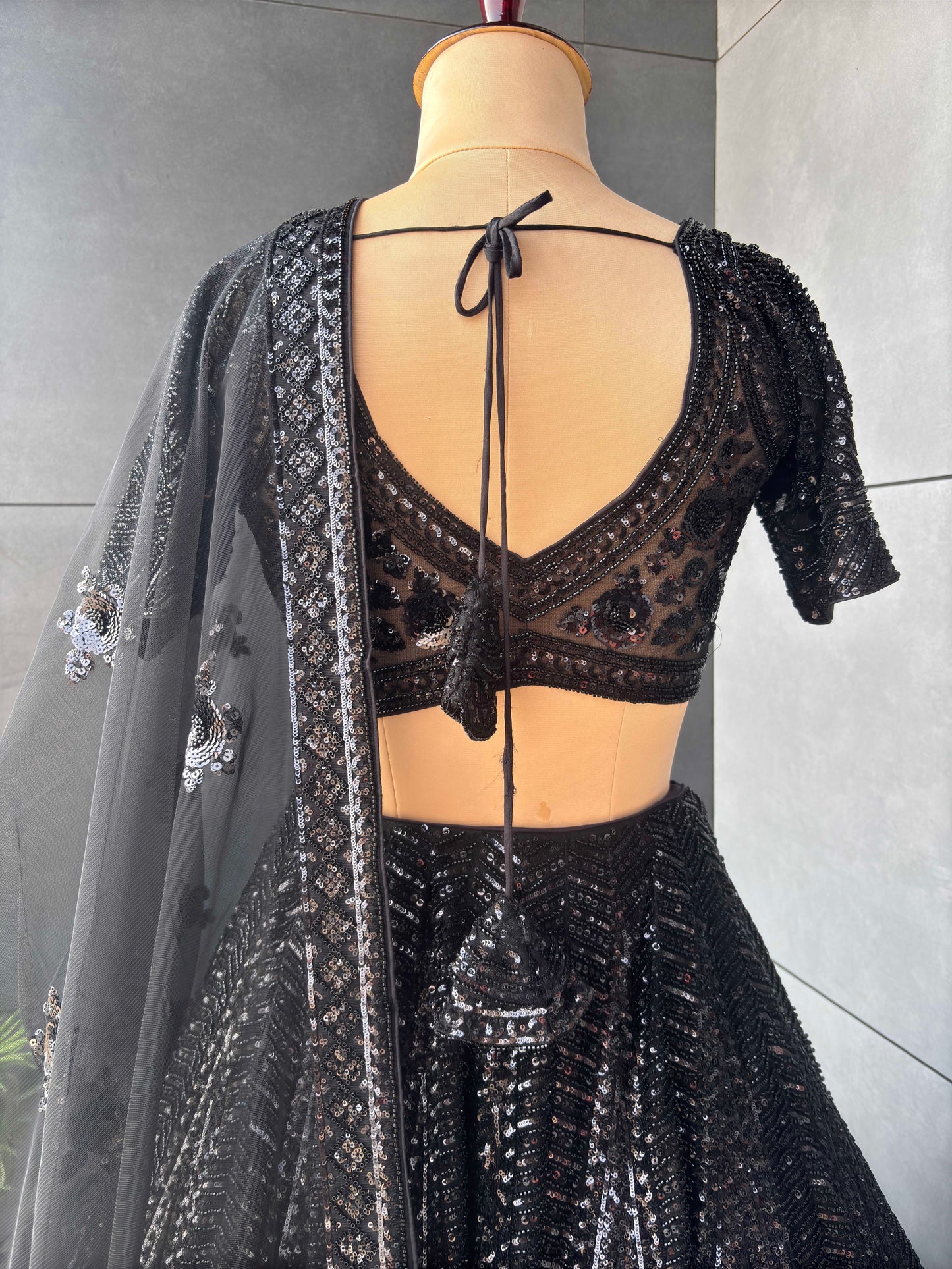 Black Fabulous Handwork Lehenga