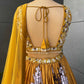 Mustard Yellow Floral Print Lehenga with Embroidered Blouse