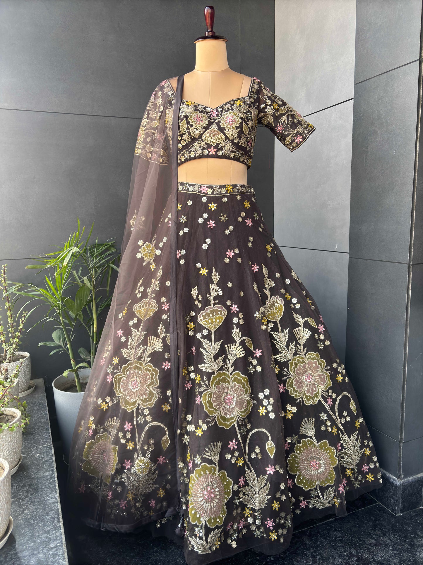 Gota Patti and Leather Work Lehenga