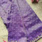 Purple Designer Saree with Embellished Blouse & Mirror Work Border