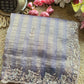Lavender Designer Saree with Embellished Border & Sequin Detailing