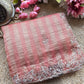 Peach Designer Saree with Embellished Border & Sequin Detailing
