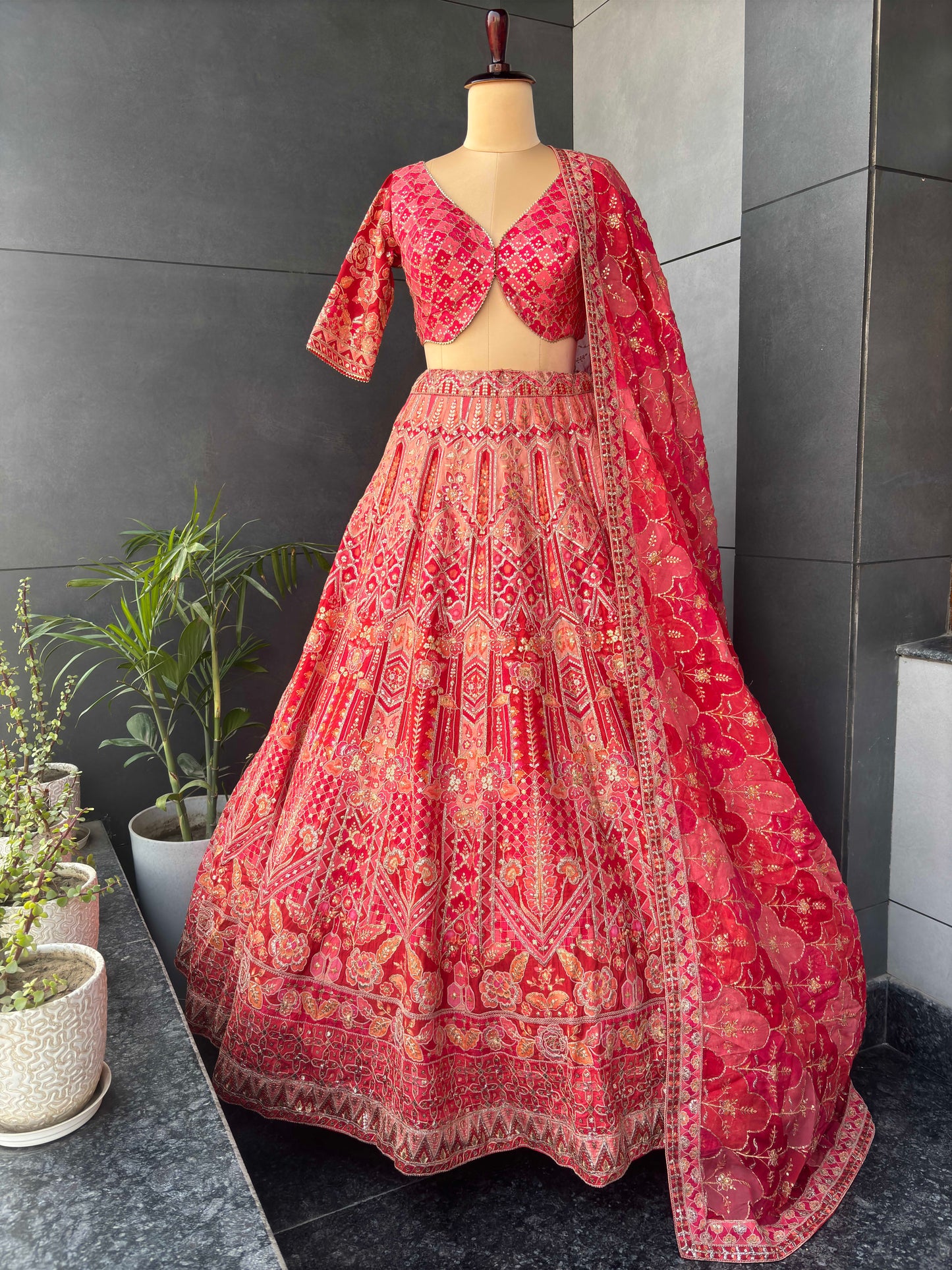 Carnival Organza Lehenga with Sequins Work