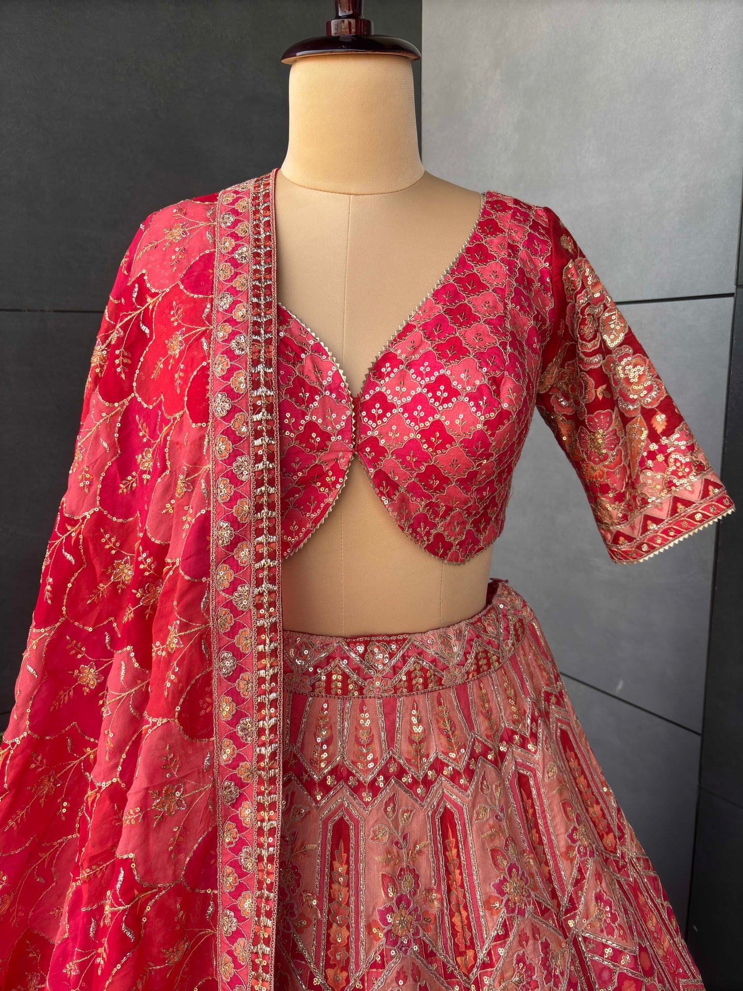 Carnival Organza Lehenga with Sequins Work