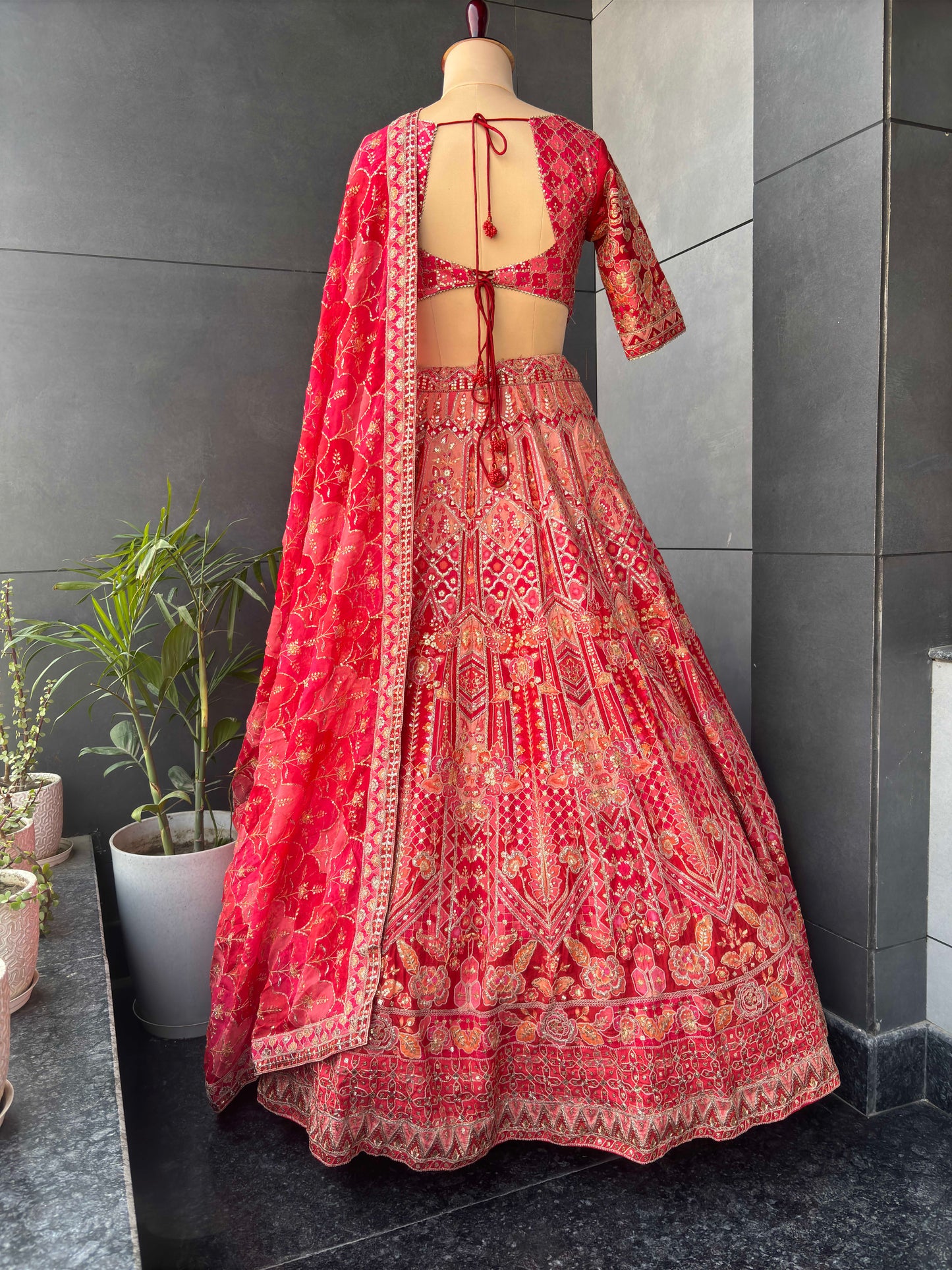 Carnival Organza Lehenga with Sequins Work