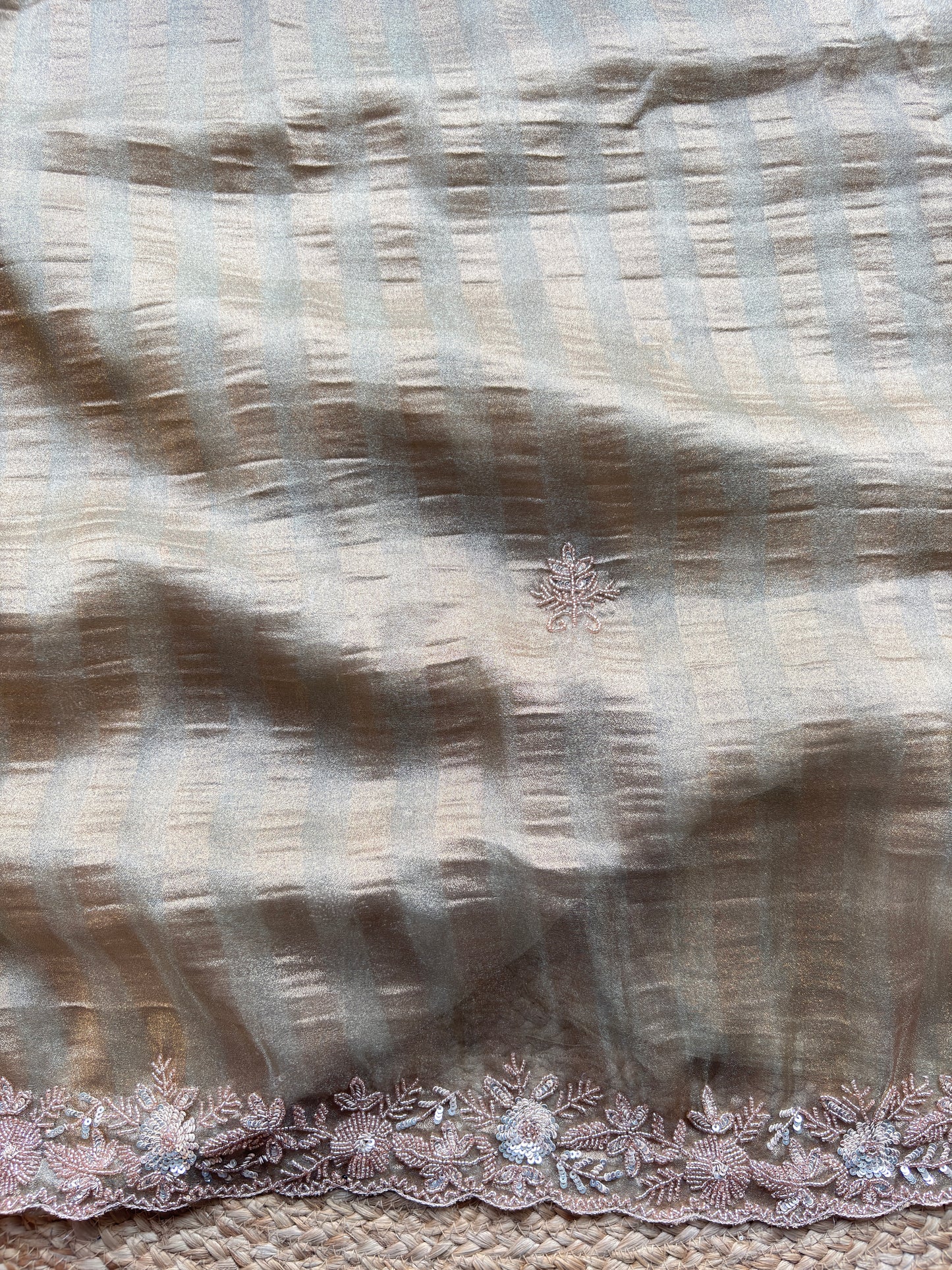 Sky Blue Designer Saree with Embellished Border & Sequin Detailing