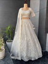 Off-White Lehenga with Sequins & Cutdana Work Multi
