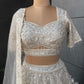 Off-White Lehenga with Sequins & Cutdana Work Multi