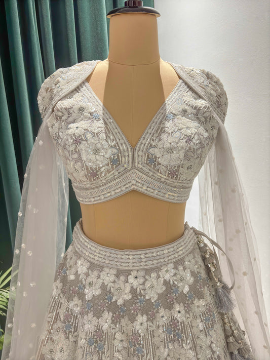 Perfect Designer Lehenga with Sequins & American Diamond Work