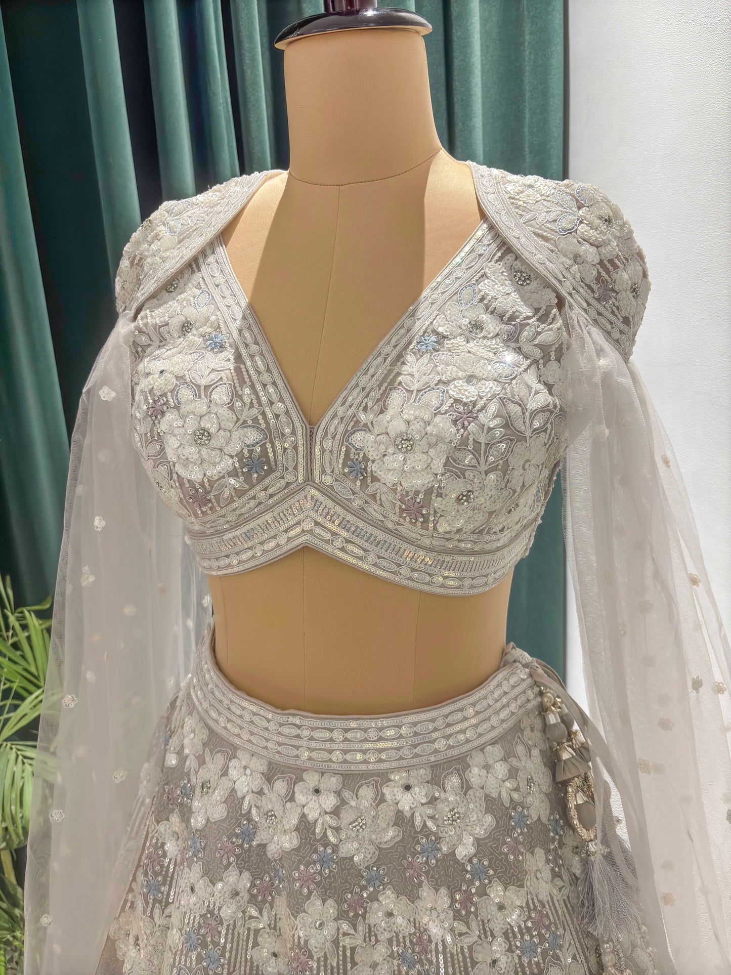 Perfect Designer Lehenga with Sequins & American Diamond Work