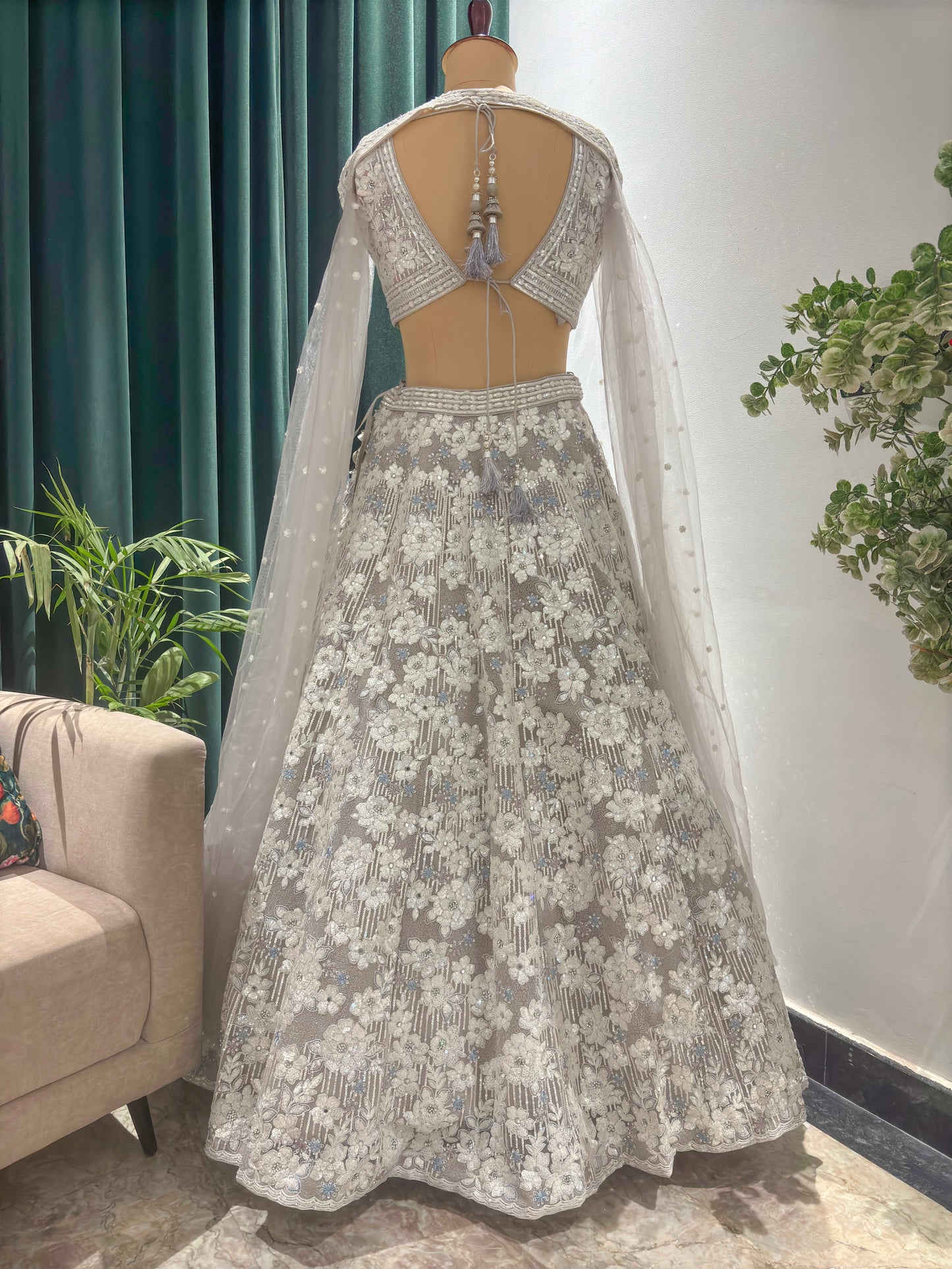 Perfect Designer Lehenga with Sequins & American Diamond Work
