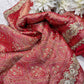 Red Banarasi Style Saree with Golden Zari Buti & Embroidered Border