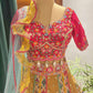 Floral Embroidered Designer Lehenga Set with Net Dupatta
