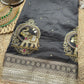 Black Gajanand Maharani Saree With Embroidery and Golden Border