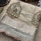 Golden Gajanand Maharani Saree With Embroidery and Golden Border
